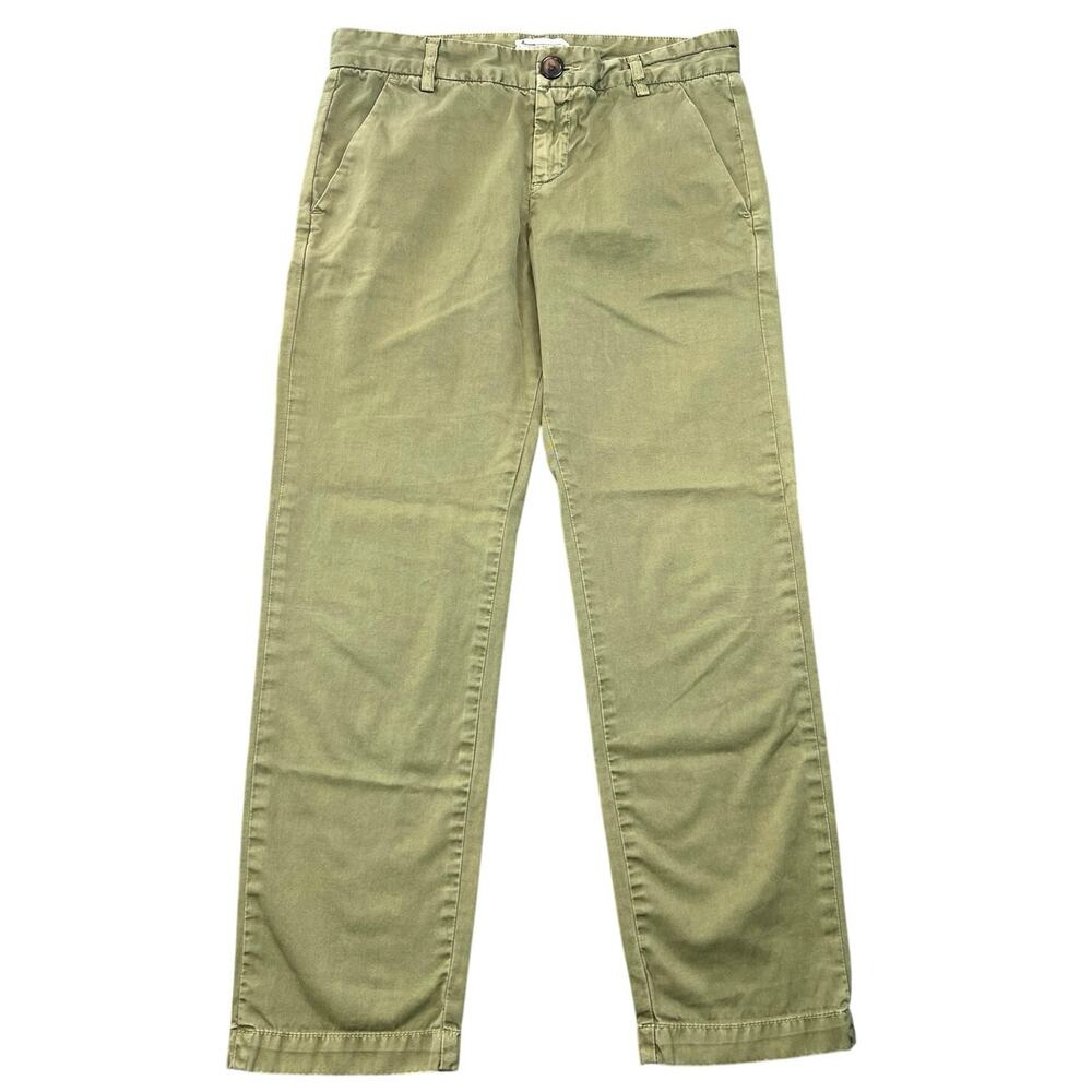 Current Elliott The Captain Trouser Army Green Cotton Chino Pants Size 26 L26